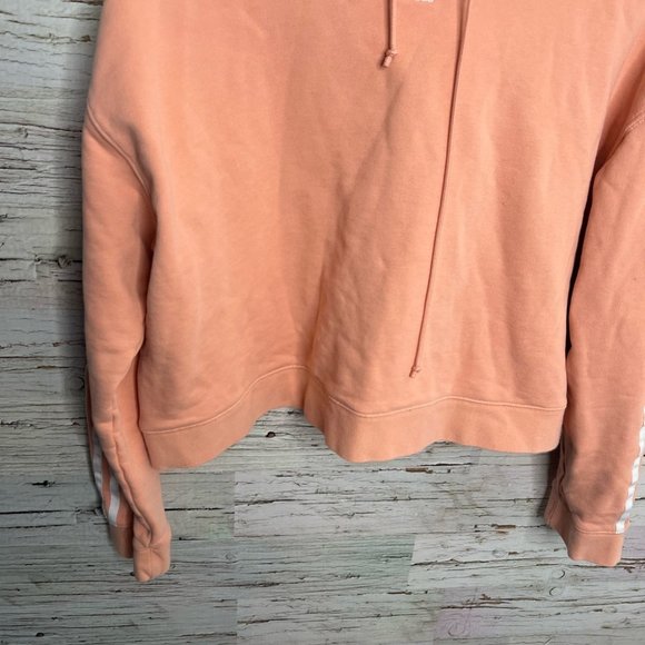 Adidas crop hoodie sweater pink white size xl - Picture 4 of 9